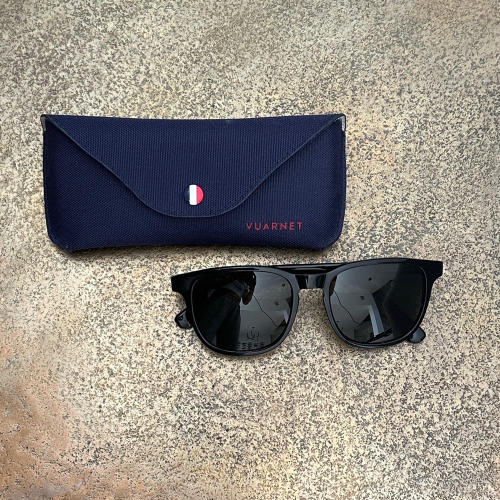 Vuarnet Black Sunglasses with Navy Case